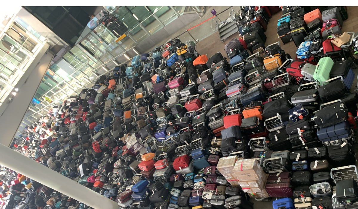 Suitcase pile-up
